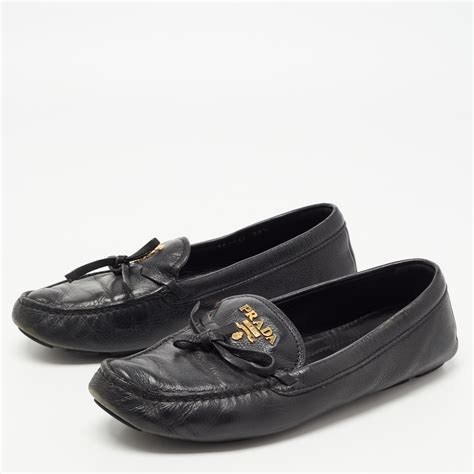 prada loafers used|prada bow detail loafers.